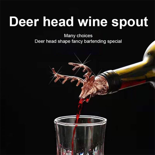 Alloy Deer Wine Quick Aerating Pouring Tool Pump Drink Liquor Dispenser - Home Decor Gifts and More