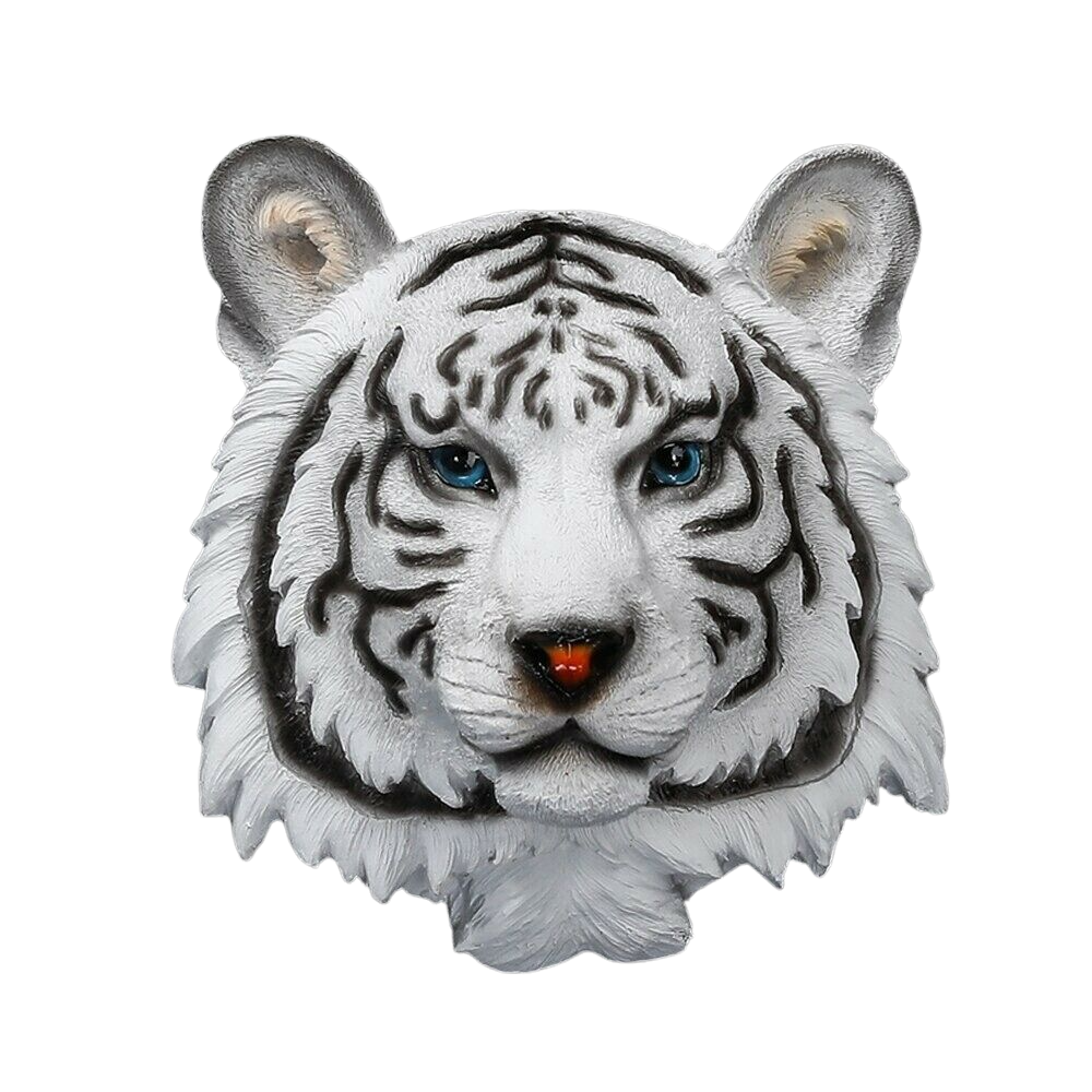 3D Carved White Tiger Head Wall Statue Sculpture | Decor Gifts and More