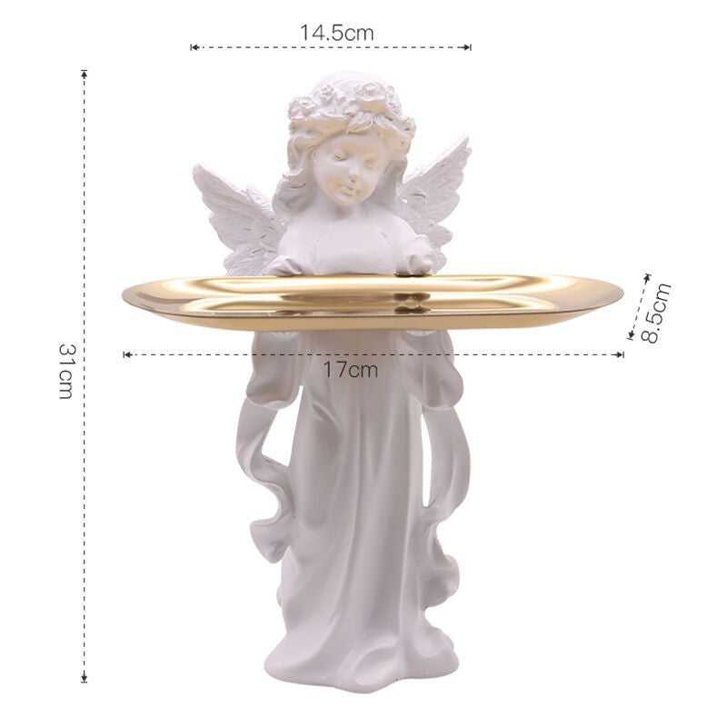 Praying Angel Goddess Ornament Tray Sculpture Art | Decor Gifts and More