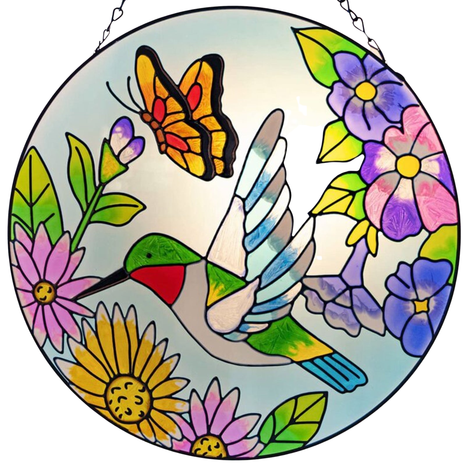 Hummingbird Stained Glass Window Hangings Stain Glass Window Hangings Bird Suncatchers Bird Suncatchers Panel Home Decor With - Home Decor Gifts and More