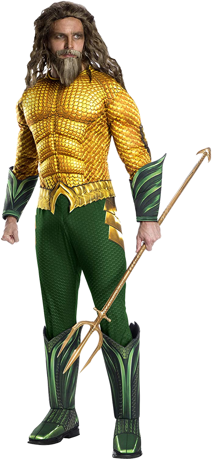 Men's Standard Movie Adult Aquaman Deluxe Costume, As Shown | Decor Gifts and More