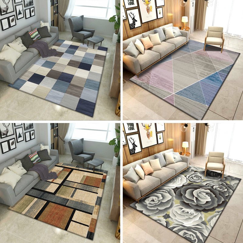 modern office multicolor area rug