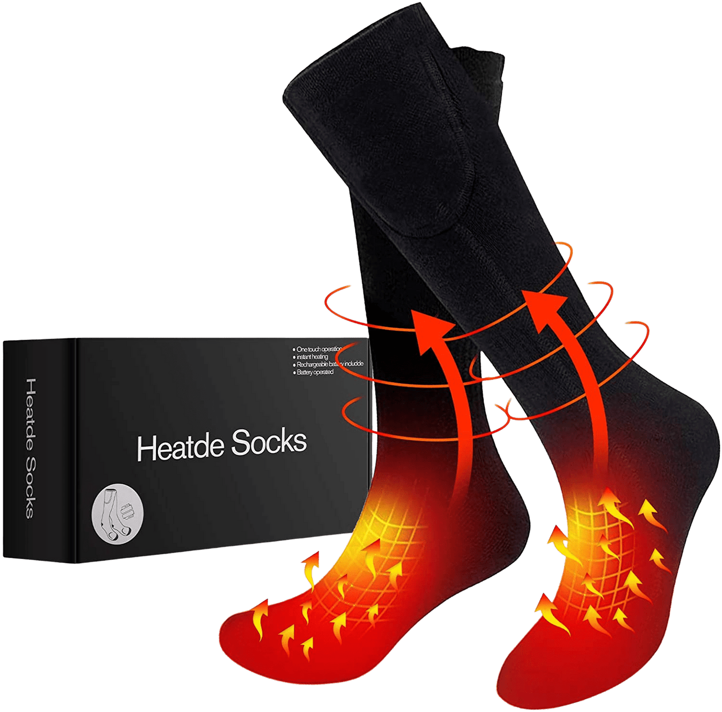 HolySpirit Heated Socks Rechargeable Electric Winter Socks 3 Heating Settings Thermal Sock for Men and Women, Outdoor Riding Camping Hiking Motorcycle Skiing Warm Winter Cotton Foot Warmer So - Home Decor Gifts and More