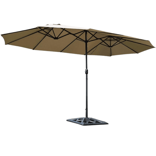 Giantex 15' Market Outdoor Umbrella Double-Sided Twin Patio Umbrella with Crank Outdoor Furniture OP3703 | Decor Gifts and More