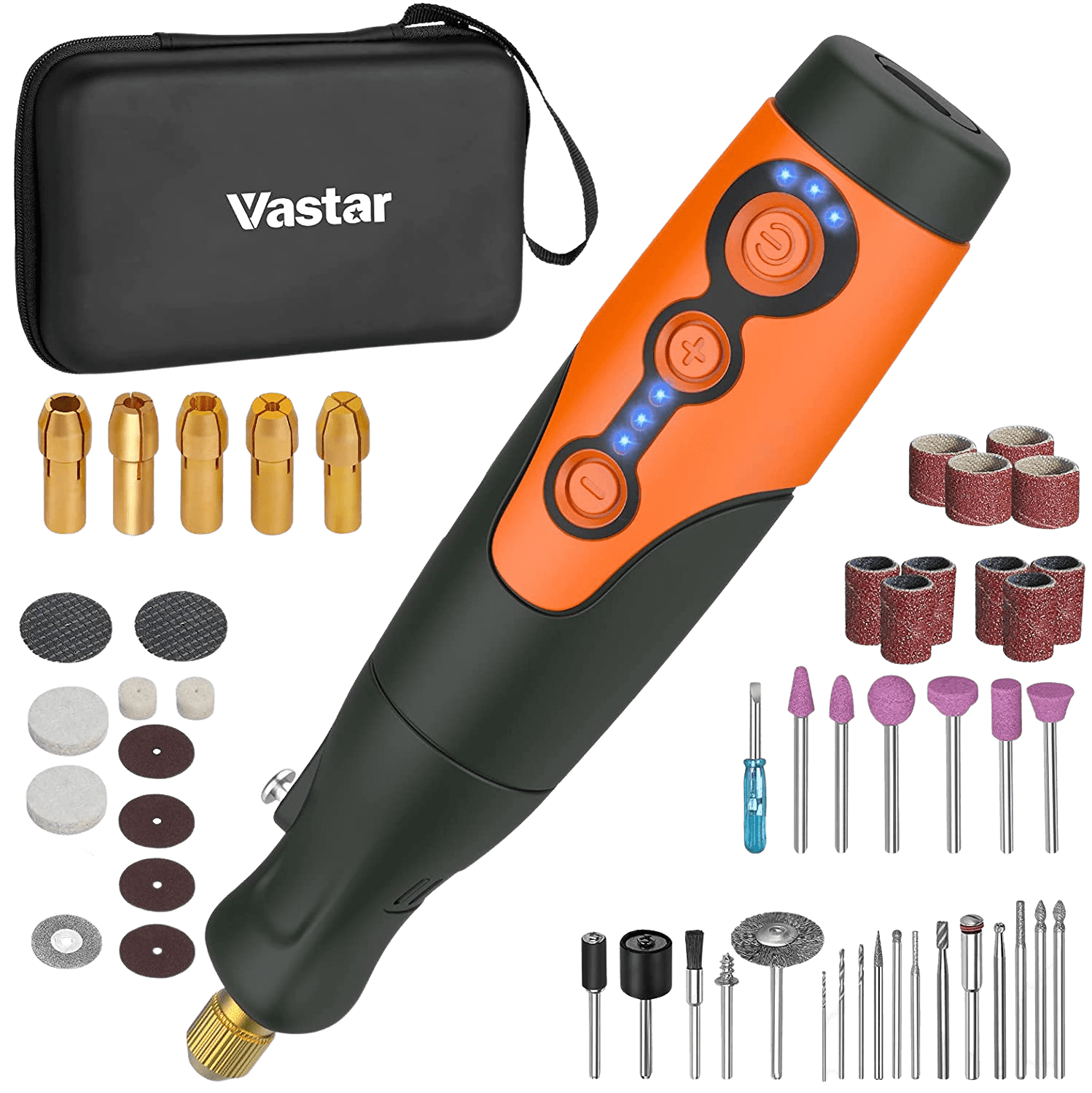 Vastar Cordless Rotary Tool Kit - 3.7V 2.0Ah Type-C Fast Charge 3-Speed Variable Mini Rotary Tool with 51pcs Accessories - DIY Carving,Cutting,Polishing,Detail Sanding,Nail Grinding and Engraving Tool | Decor Gifts and More