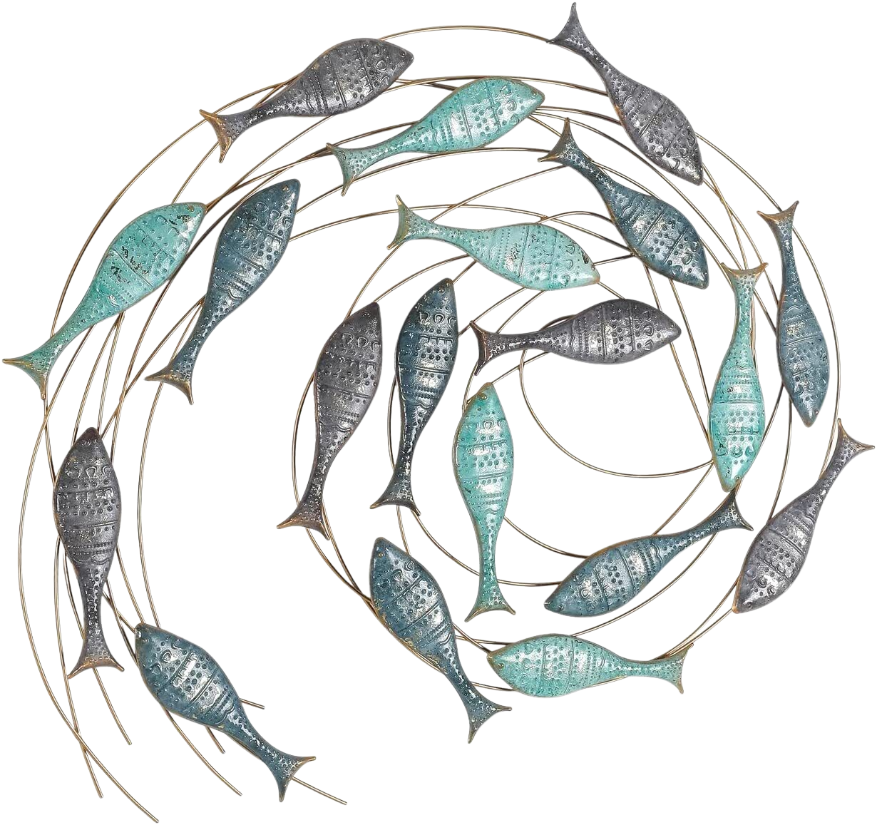 Large School of Fish Decorative Wall Art Sculpture - Home Decor Gifts and More