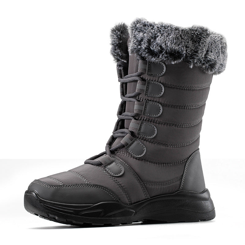 Winter Snow Boots Lace-up Platform Boots Fuzzy Shoes Women | Decor Gifts and More