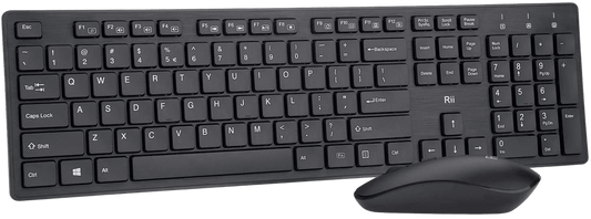 Wireless Keyboard and Mouse Combo - Rii Standard Office PC Keyboard and Optical Wireless Mice for Windows/Android TV Box/Raspberry Pi/PC/Laptop/PS3/4/ - Home Decor Gifts and More