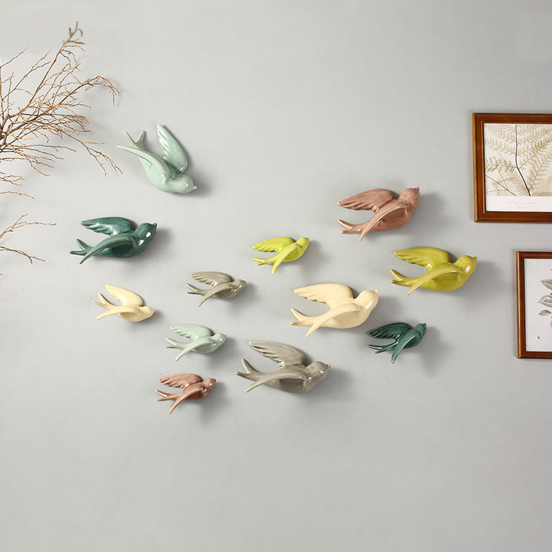 European Style Wall Hanging Decoration Soft Ceramic Wall Bird | Decor Gifts and More