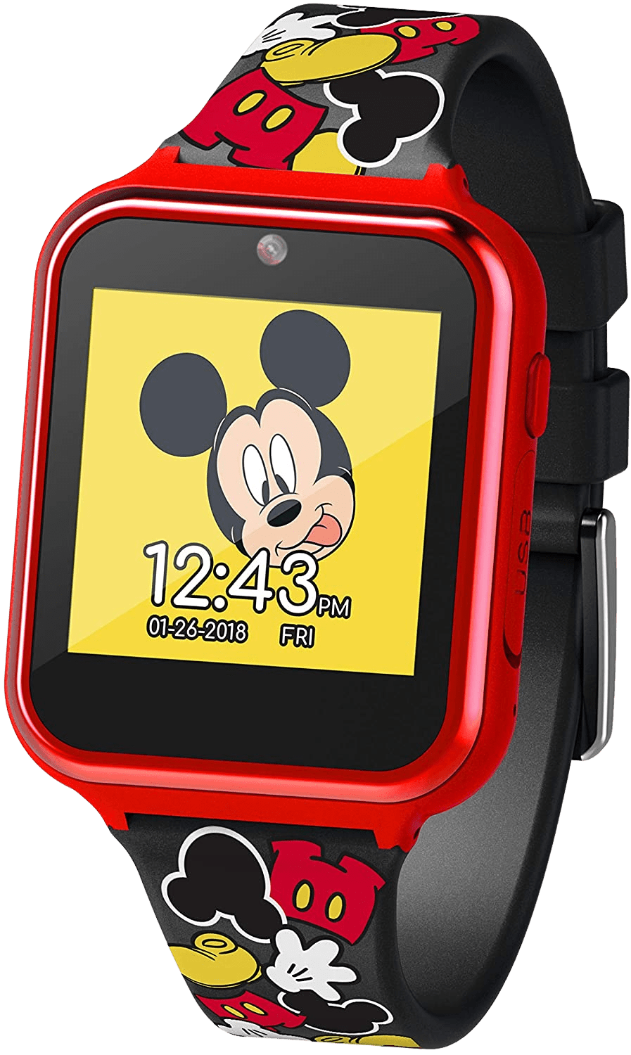 Disney Boys' Touchscreen Smart Watch with Plastic Strap, Black, 20 (Model: MK4089AZ) - Home Decor Gifts and More