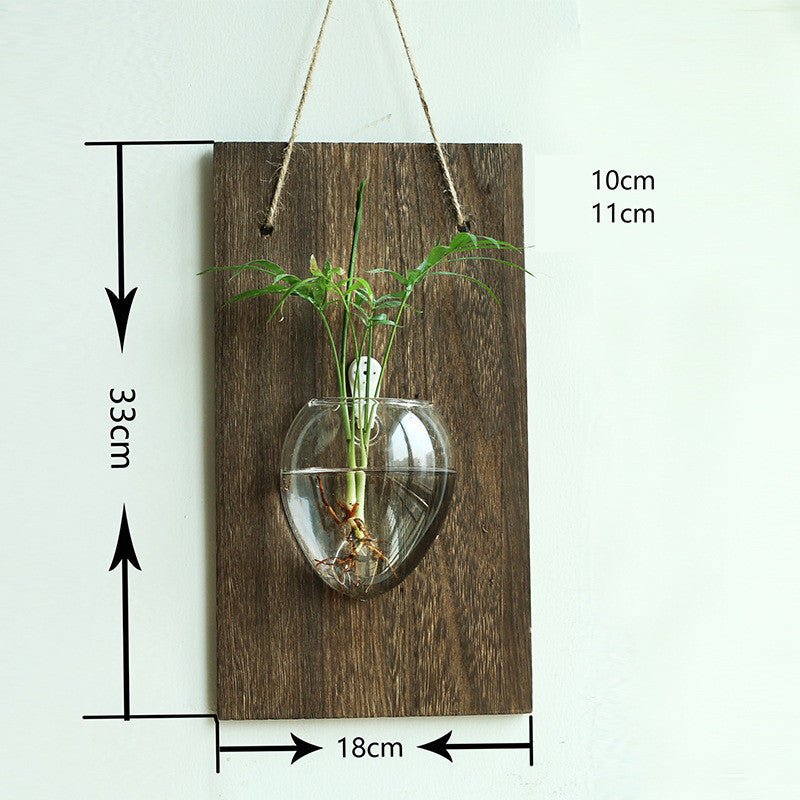 Wall-mounted Solid Wood Creative Home Hanging Vase