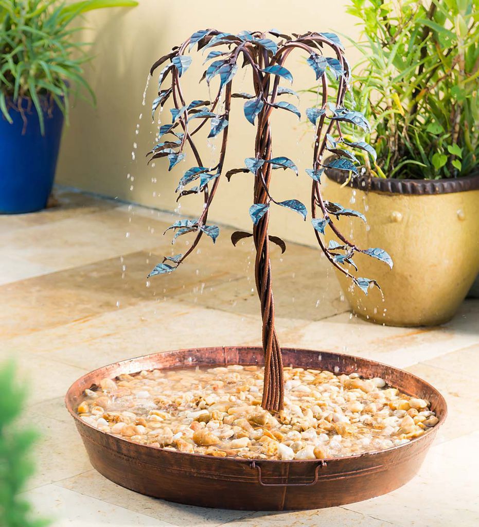 Artificial Willow Fountain Crafts Wrought Iron Decorative Fountain Tree | Decor Gifts and More