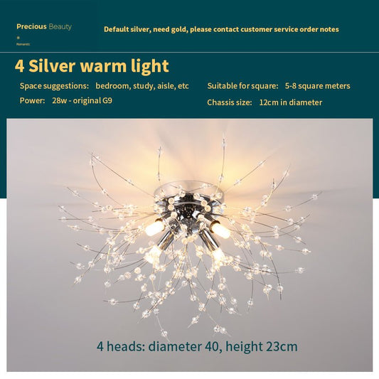 Dandelion Bedroom Crystal Ceiling Lamp