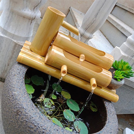 Bamboo Tube Feng Shui Fountain Creative Home Desktop Crafts Waterscape Ornaments | Decor Gifts and More