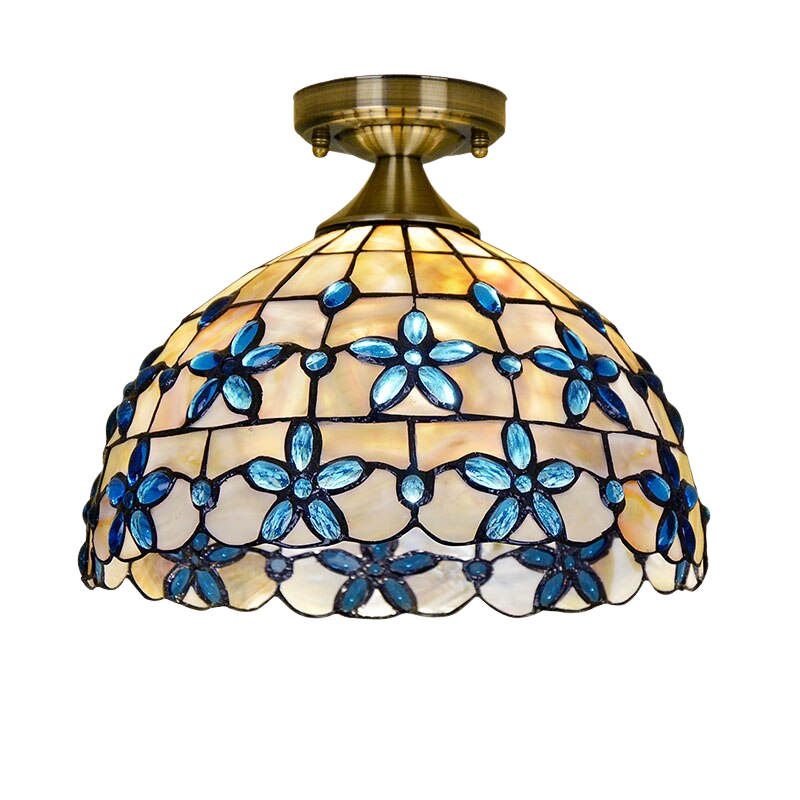 Blue Lilac Ceiling Lamp Natural Shell  Lamps for Living Room Bedroom Kitchen Balcony lamps New Design Lampara | Decor Gifts and More