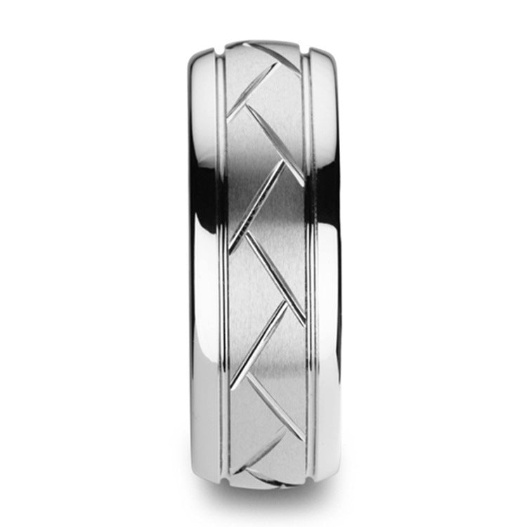 Fashion Creative Silver Cross Cut Stainless Steel Ring | Decor Gifts and More