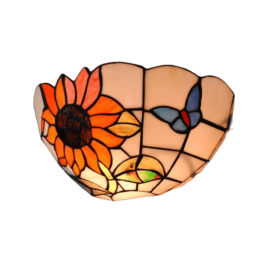Bohemia Sunflower Glassshade Wall Lamps Bedside Corner Light Wall Lamp Stained Glass Butterfly Wall Sconce Home Decor | Decor Gifts and More
