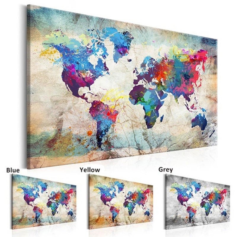 HD World Map Wall Picture Painting Living Room Decoration Mural