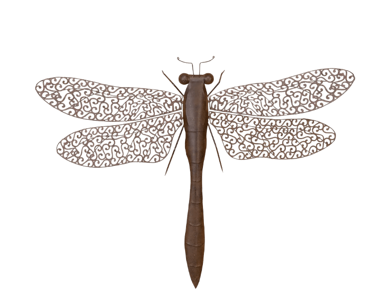 Large Metal Dragonfly Wall Art Sculpture Figurine Indoor/Outdoor Rust-Free 27x37 - Home Decor Gifts and More