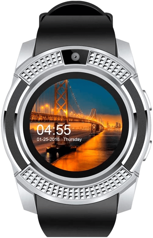 Smartwatch V8 Bluetooth Sports Smart Watch with Camera, Message, Touch Screen, Pedometer, Sedentary Reminder, Sleep Monitor, Instant Notification, Anti-Lost, for Android iPhone - Silver - Home Decor Gifts and More
