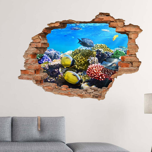 Break Through The Wall 3D Stereo Background Stickers