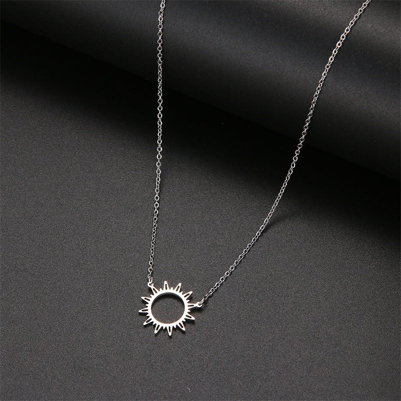 Stainless Steel Pendant Sunflower And Airplane Fashion Necklace | Decor Gifts and More