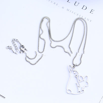 Stainless Steel Jewelry Simple Daily Necklace Hollow Rabbit | Decor Gifts and More