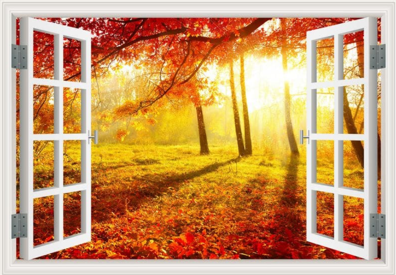 Self-adhesive Wallpaper Fake Window Background Painting