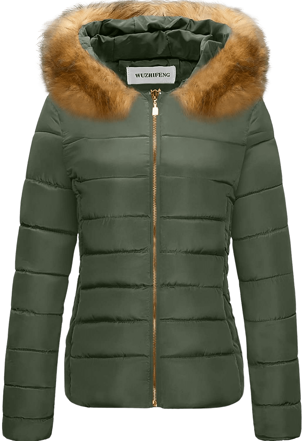 CHERFLY Women's Faux Fur Trim Winter Coat Warm Thickened Puffer Jacket with Hood - Home Decor Gifts and More