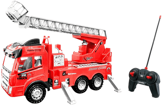 Toy Rc Rescue Fire Engine Truck Multi-Function Remote Control w/ Extending Ladder, by Bo Toys | Decor Gifts and More