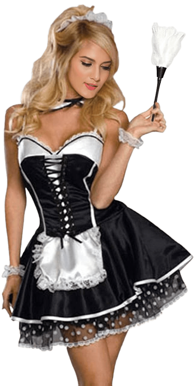 French Maid Costume - S- 2XL Women Sexy Naughty French Maid Fancy Dress Uniform for Halloween | Decor Gifts and More