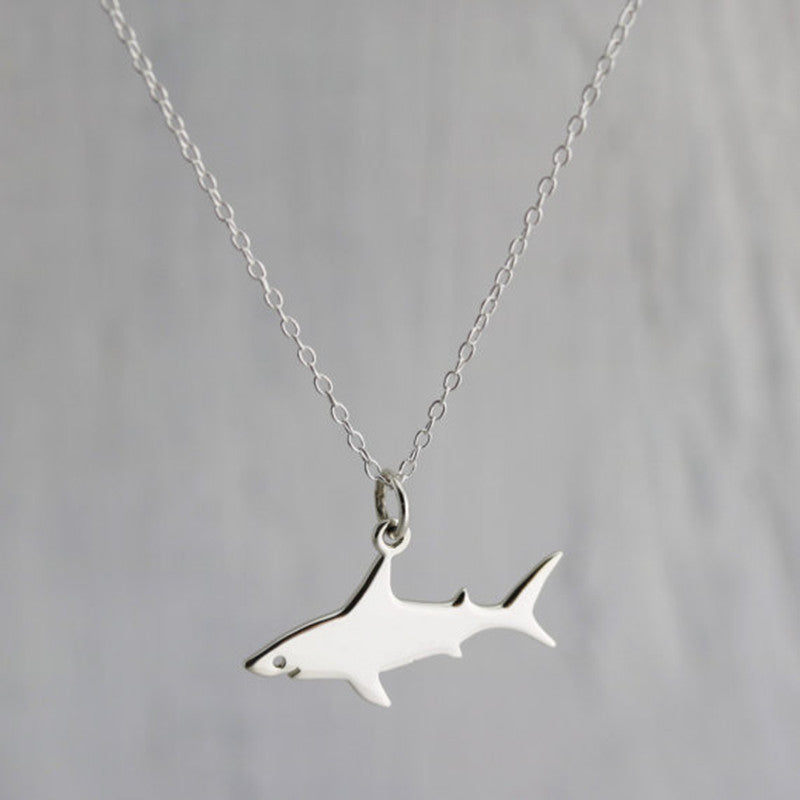 Silver Color Shark Fish Stainless Steel Necklace | Decor Gifts and More