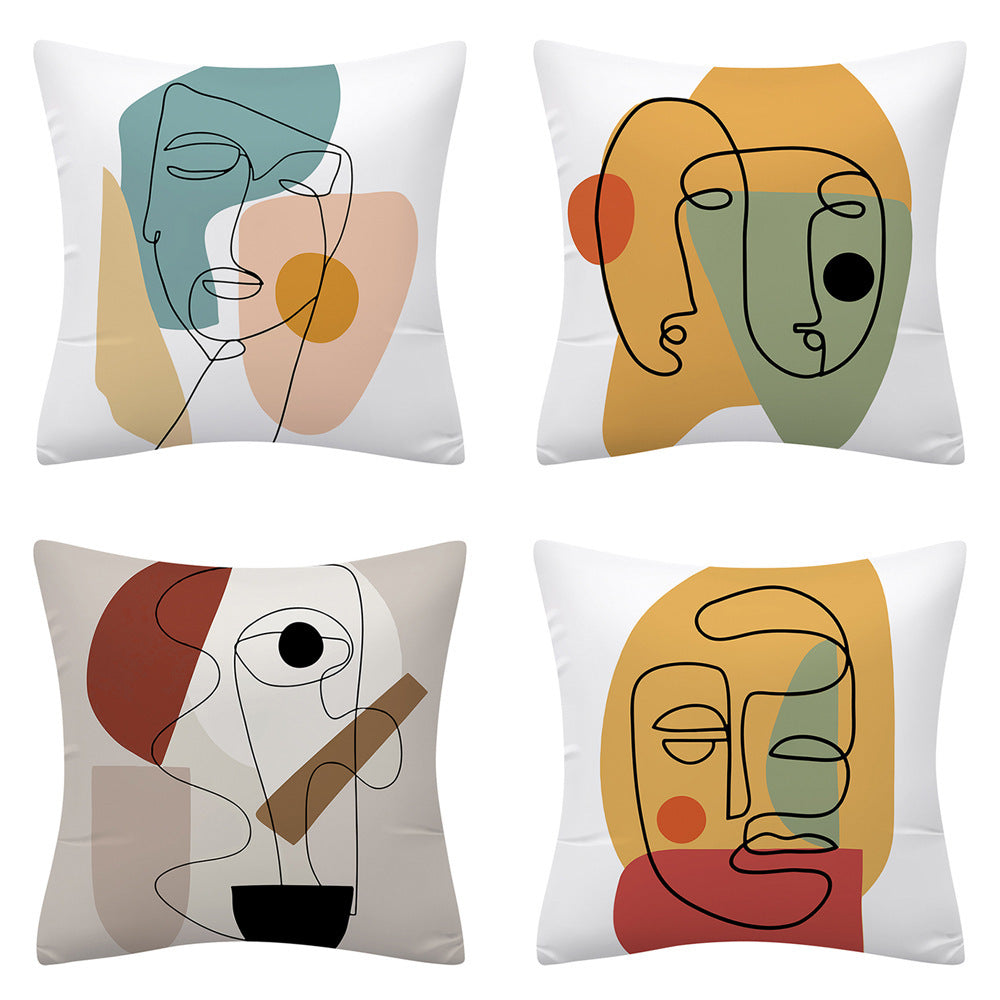 New Modern Minimalist Abstract Art Pillowcase Linen | Decor Gifts and More