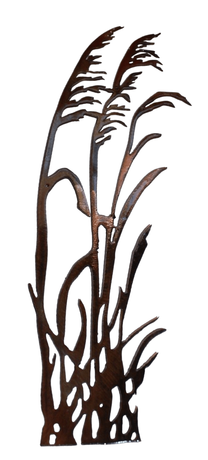 Sea Oats Blowing Right - Metal Wall Art - Copper 20" x 6" - Home Decor Gifts and More