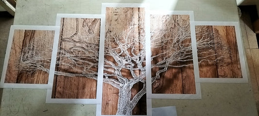 5-Painting Wood Art Canvas Withered Branches Without Leaves