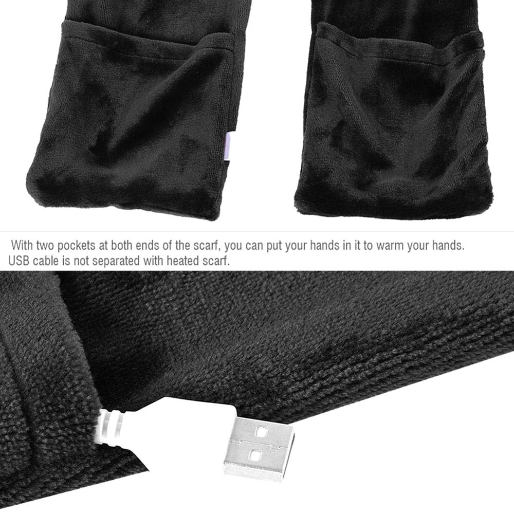 Black Fashion Warm USB Heating Scarf | Decor Gifts and More