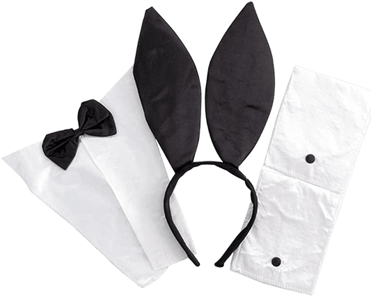 Bunny Girl Costume Accessories Set Big Bunny Ears Headband Collar Bow Tie Cuffs Sweet Sexy Rabbit Party Cosplay Outfit | Decor Gifts and More