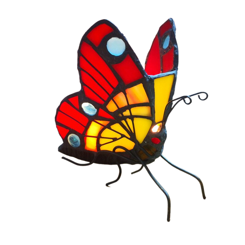 Butterfly Stained Glass Candle Holder Bedroom Night lamp Bedside Tealamp Holder Home Deco | Decor Gifts and More