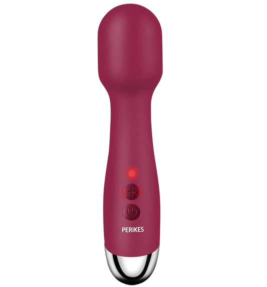PERIKES Magical Powerful Mini Wand Massager Wireless Electric Personal Release USB Rechargeable Handheld Waterproof Mute Vibration Shoulder Neck Back Body Massage Deep Stress Relax ((red) - Home Decor Gifts and More