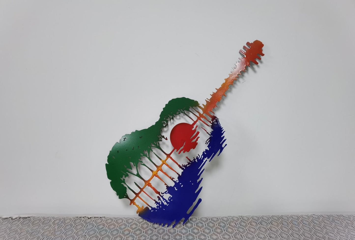 Laser Carved Iron Guitar Metal Interior | Decor Gifts and More