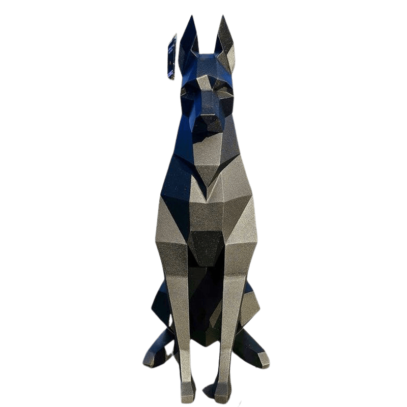 40 Inch High 3D Western Animation Origami Dog Sculpture | Decor Gifts and More