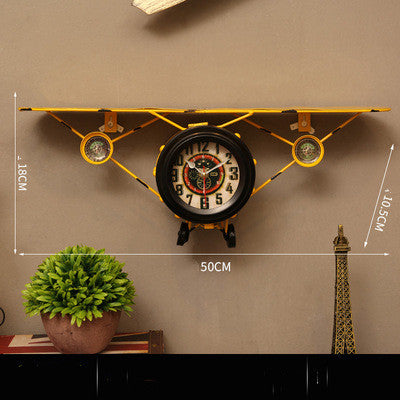Retro airplane wall clock home wall wall decoration electronic clock | Decor Gifts and More