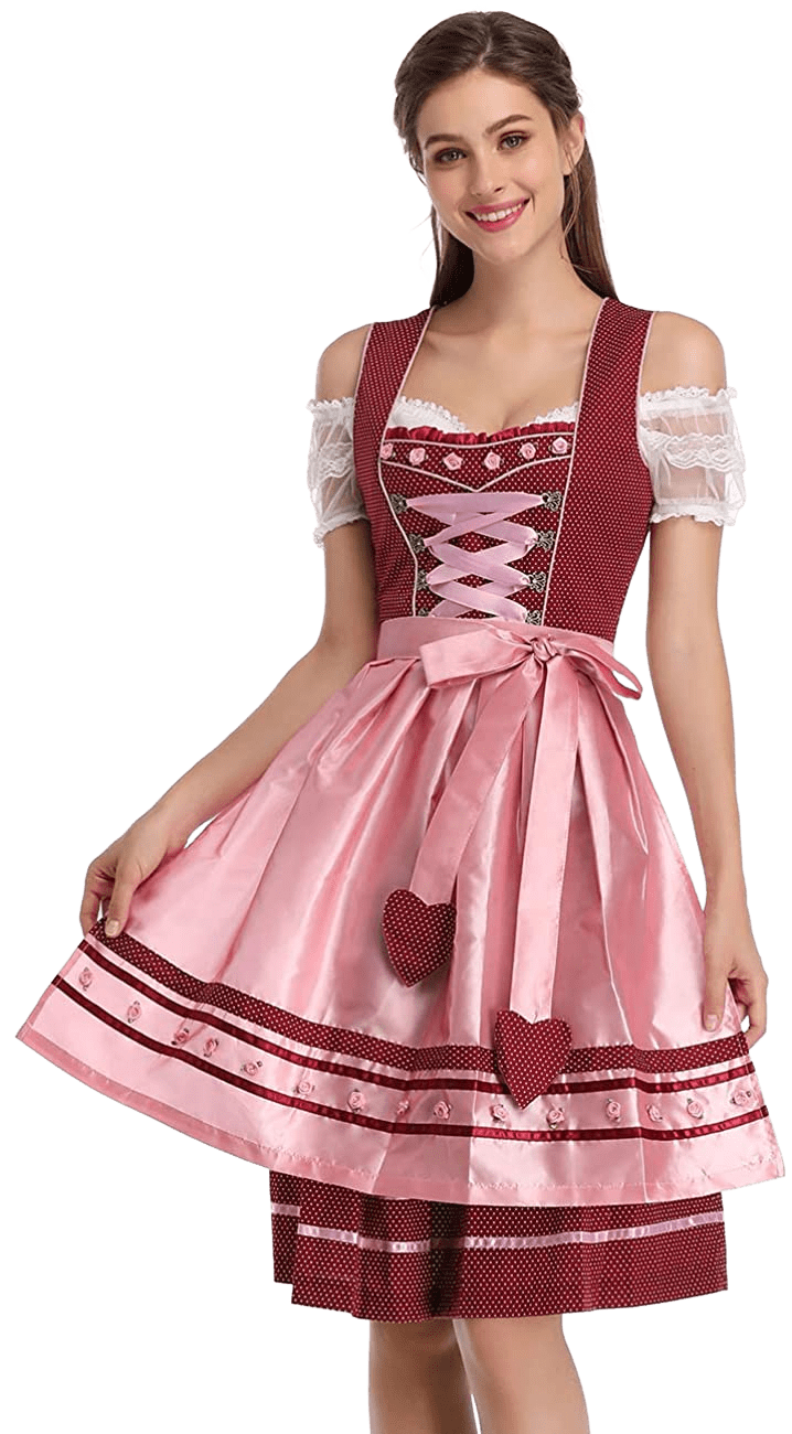 Clearlove Women German Dirndl Dress Costumes for Bavarian Oktoberfest Halloween Carnival | Decor Gifts and More