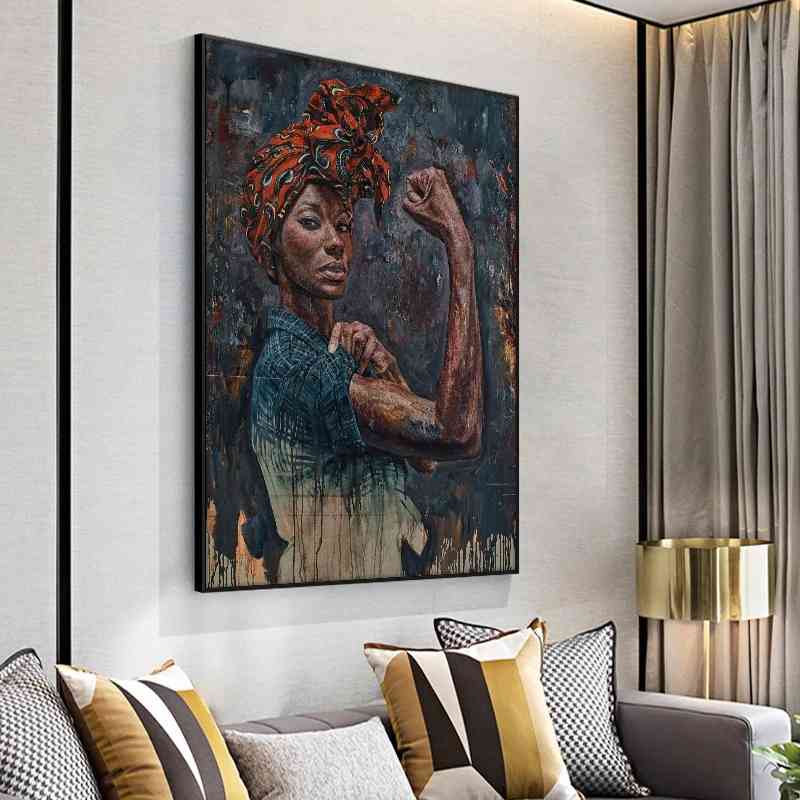 African Strong Woman Canvas Painting Wall Art Poster | Decor Gifts and More