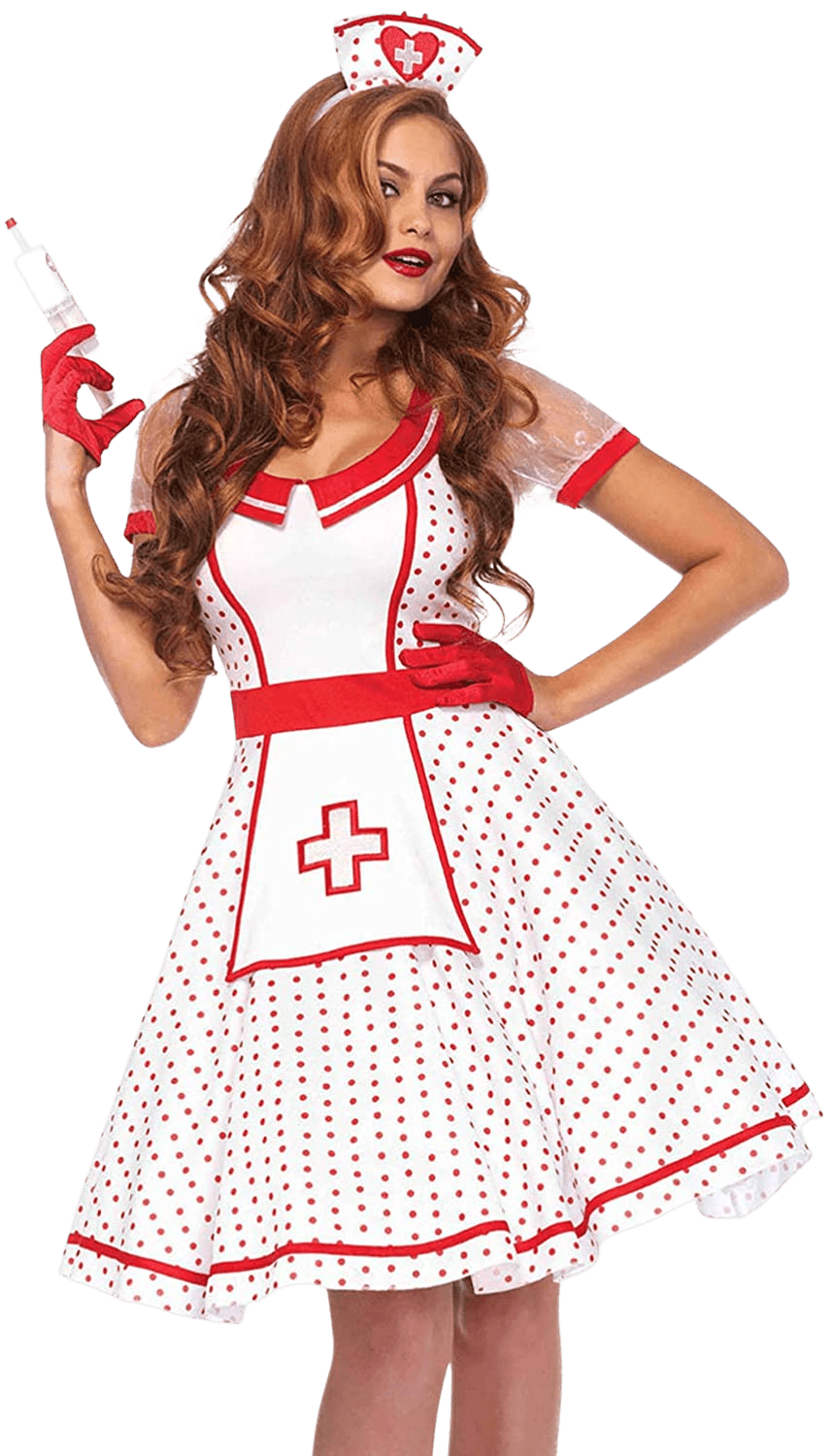 Leg Avenue Women's Sexy Retro Nurse Pinup Costume | Decor Gifts and More