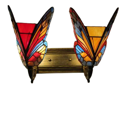 Butterfly Wall Lamps Stained Glass Indoor Asile Stair Wall Mounted Sconce Bedside Bedroom Retro Decor  Wall lamp | Decor Gifts and More