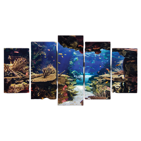 5 Panel Tropical Deep Sea Marine Animal Underwater Art Landscape Wall Panel Mural Window | Decor Gifts and More