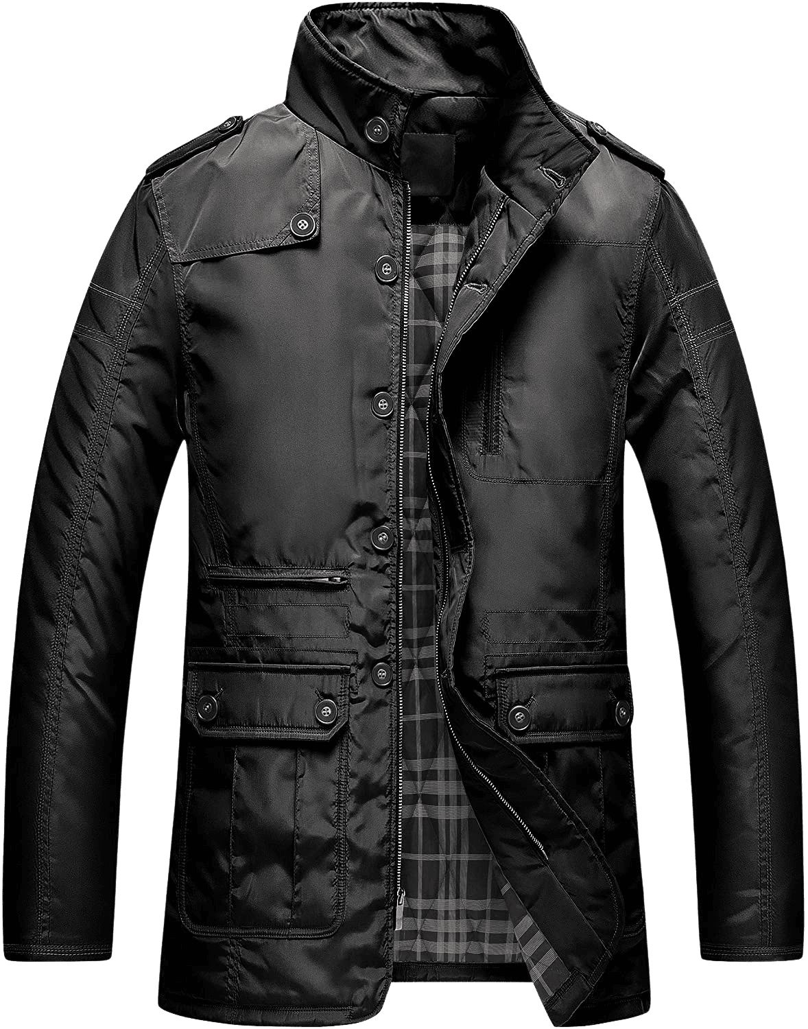 Men's Winter Warm Jacket Water Resistant Windbreak Thicken Cotton Work Coat Stand Collar Outerwear - Home Decor Gifts and More