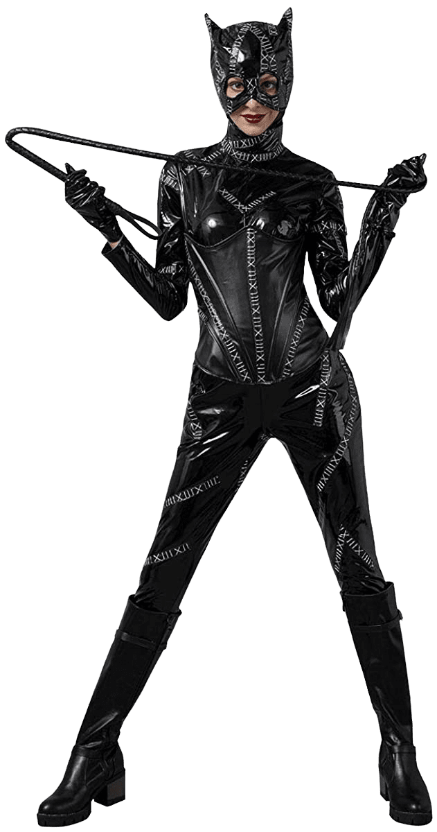 Deluxe Vinyl Catsuit Costume Set + Whip + Mask+ Gloves | Decor Gifts and More