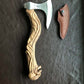 Hand Carved Skull Axe Rubber Wood Skull Axe Handle | Decor Gifts and More